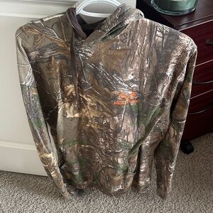 Realtree Woodland Camo Hoodie with Orange Logo